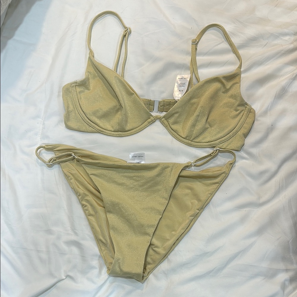 Onia Metallic Gold Bikini Set